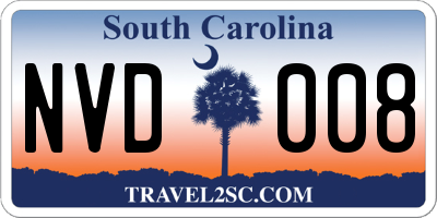 SC license plate NVD008