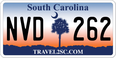 SC license plate NVD262