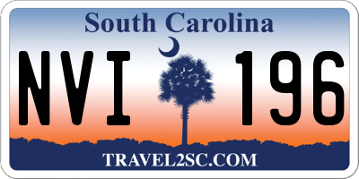 SC license plate NVI196