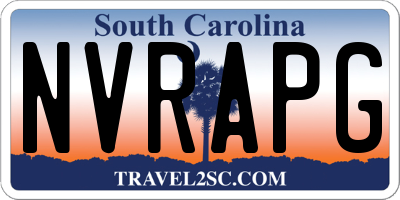 SC license plate NVRAPG