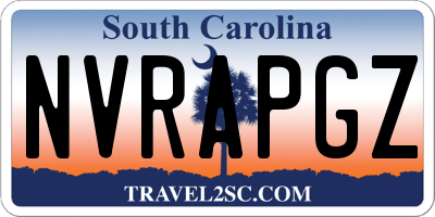 SC license plate NVRAPGZ