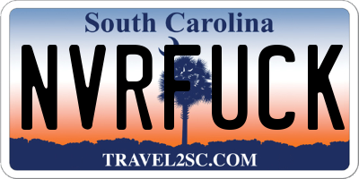 SC license plate NVRFUCK