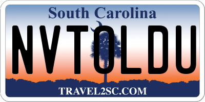 SC license plate NVTOLDU