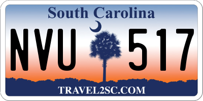 SC license plate NVU517