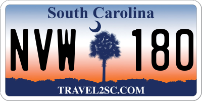 SC license plate NVW180