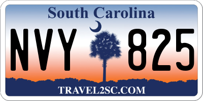 SC license plate NVY825