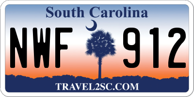 SC license plate NWF912
