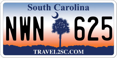 SC license plate NWN625