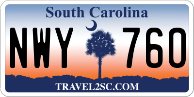 SC license plate NWY760