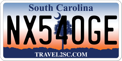 SC license plate NX54OGE