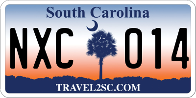 SC license plate NXC014