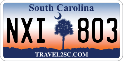 SC license plate NXI803