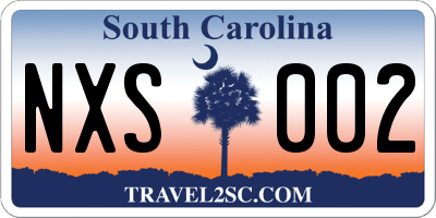 SC license plate NXS002