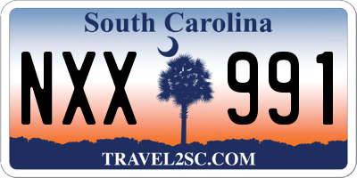 SC license plate NXX991