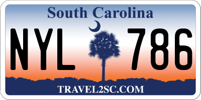 SC license plate NYL786