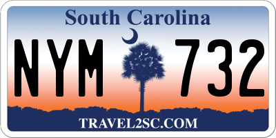 SC license plate NYM732