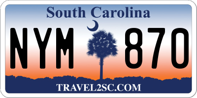SC license plate NYM870