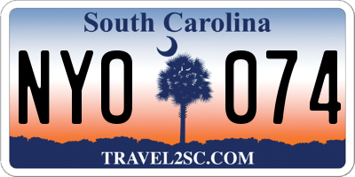 SC license plate NYO074