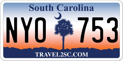 SC license plate NYO753