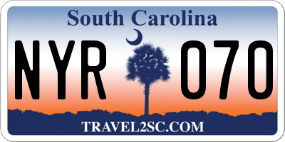 SC license plate NYR070
