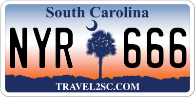 SC license plate NYR666