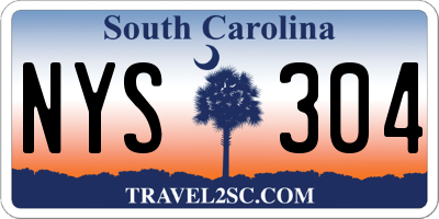 SC license plate NYS304