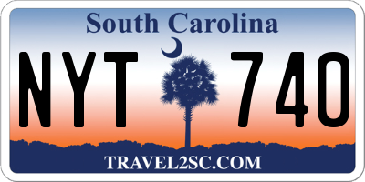 SC license plate NYT740