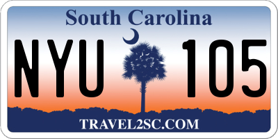 SC license plate NYU105
