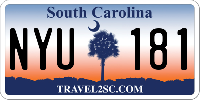 SC license plate NYU181