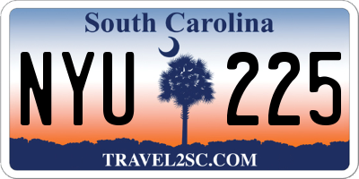SC license plate NYU225