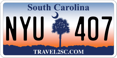 SC license plate NYU407