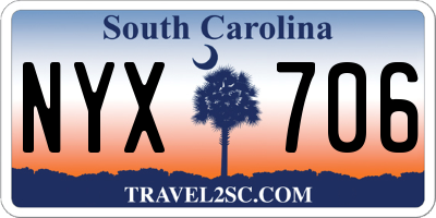 SC license plate NYX706
