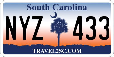 SC license plate NYZ433