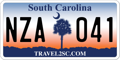 SC license plate NZA041