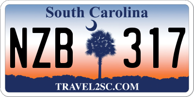 SC license plate NZB317