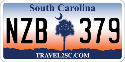 SC license plate NZB379
