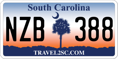 SC license plate NZB388