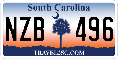 SC license plate NZB496