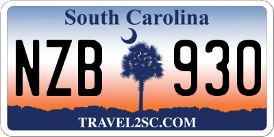SC license plate NZB930