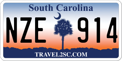 SC license plate NZE914