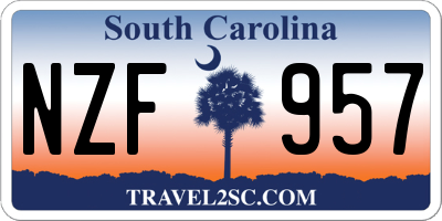 SC license plate NZF957