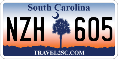 SC license plate NZH605