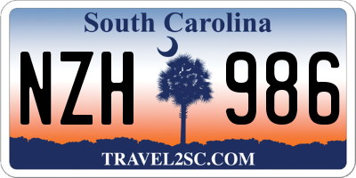 SC license plate NZH986