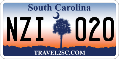 SC license plate NZI020