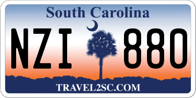 SC license plate NZI880