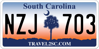 SC license plate NZJ703