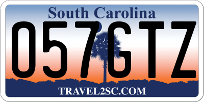 SC license plate O57GTZ