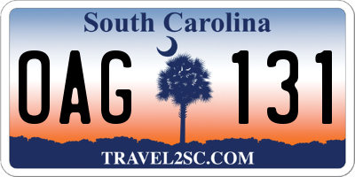 SC license plate OAG131