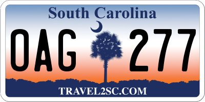 SC license plate OAG277