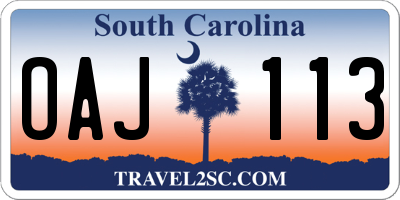 SC license plate OAJ113
